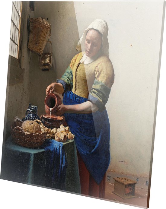 Melkmeisje | Johannes Vermeer | Plexiglas | Wanddecoratie | 40CM X 40CM | Schilderij
