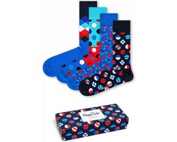 Happy Socks - Navy Gift Box in rood-wit-blauw - Unisex - Maat: 36 - 40