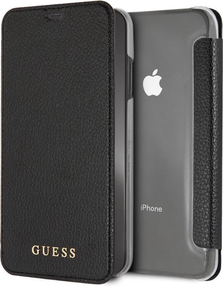 Guess IriDescent Case boekmodel voor iPhone Xs Max (6.5") - Zwart