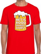 Rood Het is rood en heeft dorst t-shirt heren M