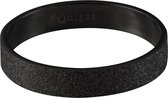 Quiges Stacking Ring Ladies - Anneau de remplissage Glitter - Acier inoxydable Zwart - Taille 21 - Hauteur 4mm