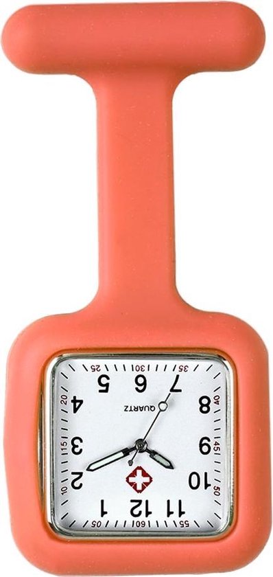 Fako® - Verpleegstershorloge - Zusterhorloge - Verpleegster Horloge - Siliconen Vierkant - Oranje