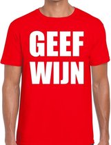 Geef Wijn heren T-shirt rood 2XL