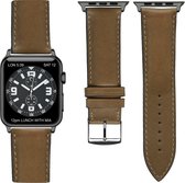Italiaans leder Top kwaliteit Apple watch horlogebandje Honing (38mm)  zwarte adapter