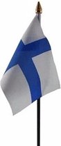 Finland mini vlaggetje op stok 10 x 15 cm