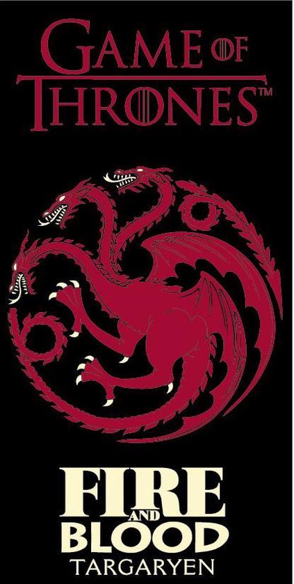 Strandlaken Game of Thrones Fire and Blood - 70x140 cm