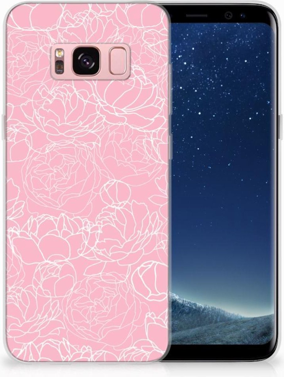 Samsung Galaxy S8 TPU Case White Flowers