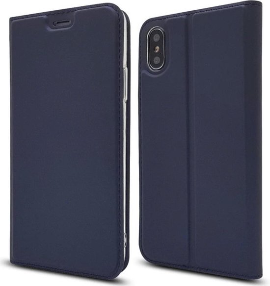 Apple iPhone X - XS Bookcase - Donkerblauw - Pasjeshouder hoesje