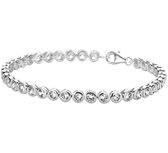 The Jewelry Collection Tennisarmband Zirkonia 4 mm - Zilver