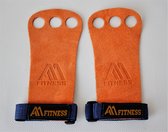 3 Hole Anti Slip Hand Grips Voor alle Sporten - Premium Kwaliteit - Oranje - Small