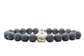 Beaddhism - Armband - Lava - Buddha - Sterling Zilver - 8 mm - 20 cm