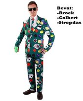 Kostuum Poker kostuum 3-delig mt.56