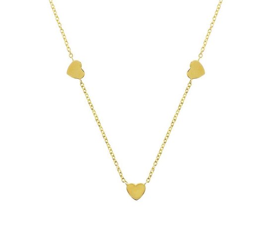The Jewelry Collection Ketting Hart 1,0 mm 42 - 44 cm - Goud