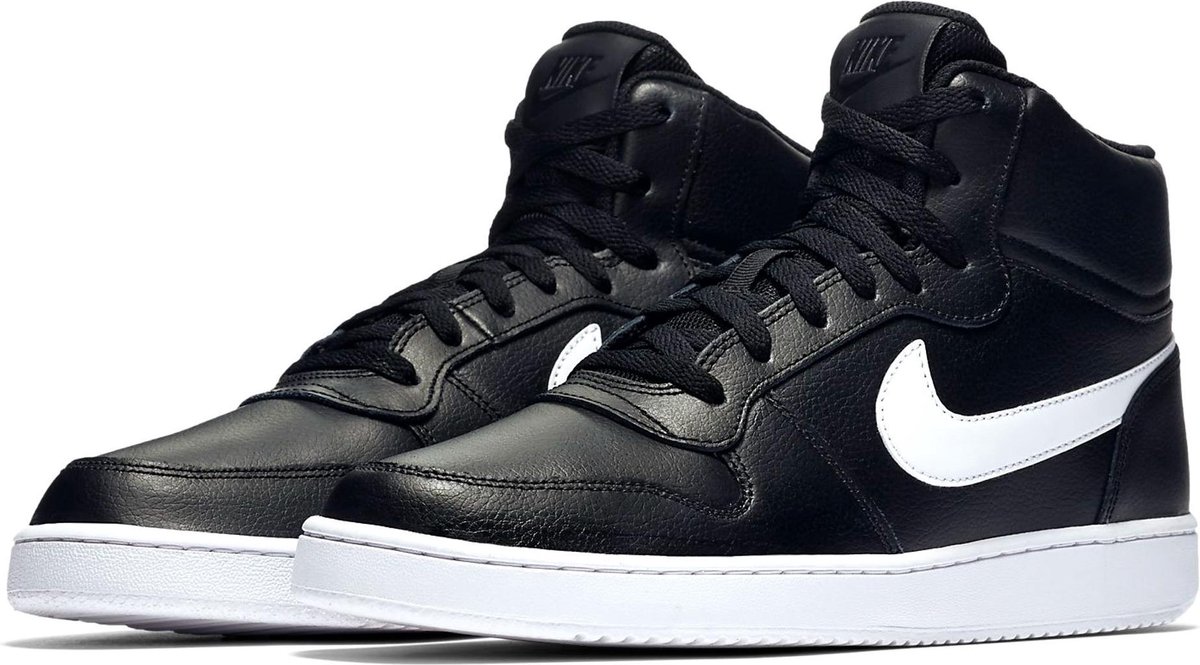 Nike Ebernon Mid Heren Sneakers Black/White - Schoenen.nl