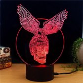 Decorative 3D LED verlichting voor Rockers en bikers - Skull  wings