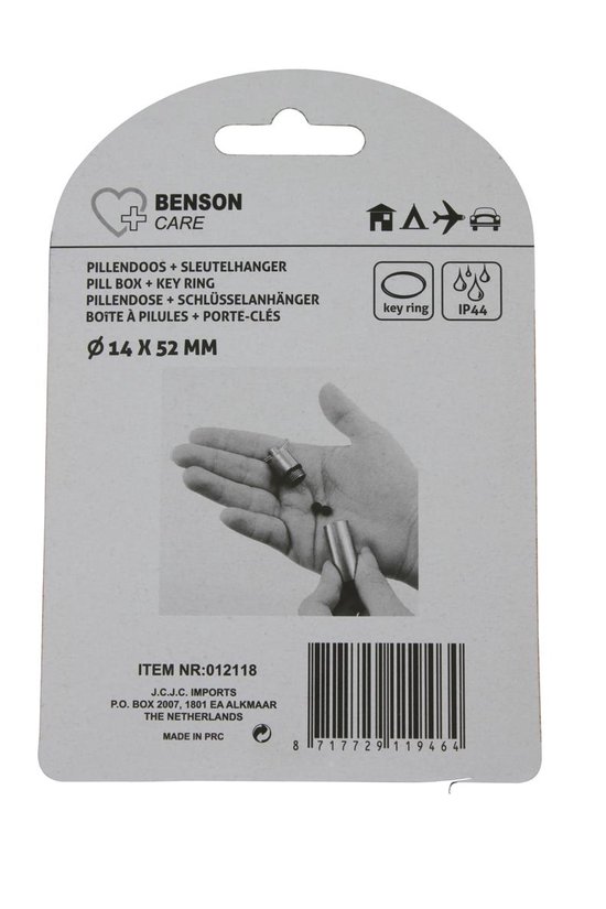 Pillendoos Sleutelhanger Reispillendoos Waterbestendig Waterdicht Ip44 52 Bol Com