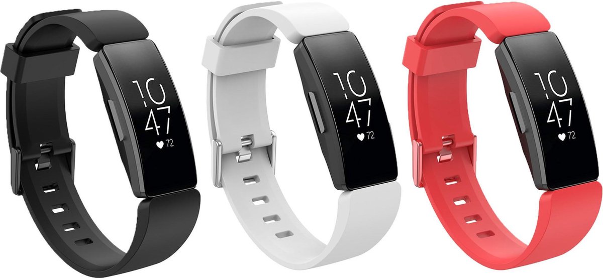 KELERINO. Siliconen bandjes geschikt voor Fitbit Inspire (HR) - 3-pack - Large
