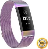 Gymston® Milanees bandje - Fitbit Charge 3 - Fitbit Charge 4 - Rainbow - Medium