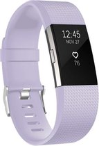Classic Bandje Lila geschikt voor FitBit Charge 2 – Siliconen Armband Lila - Large