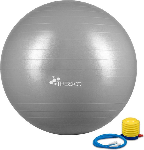 Ballon de yoga Gris 55 cm, Ballon d'entraînement, Pilates, ballon de gym