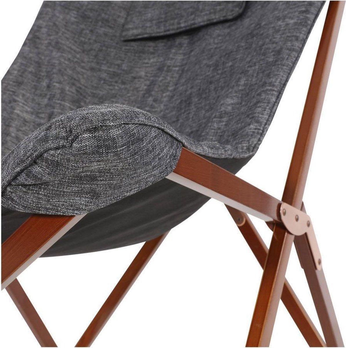 Lesli Living Chaise papillon - 73x85x95 cm - Gris et brun