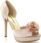 EU 38 = US 8 | LUMINA-34 | *4 3/4 Heel, 1 PF Peep Toe d'Orsay Pump w/Floral at Toe