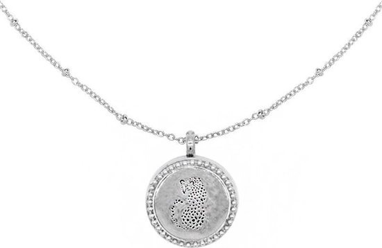 Ketting parfum medaillon - Ruik de hele dag heerlijk! - Luipaard, zilverkleurig - Damesdingetjes