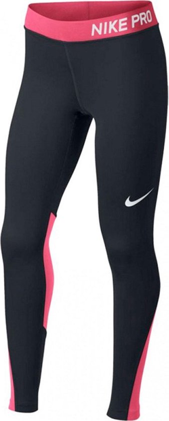 Rose kleur Vluchtig Schuldig Nike Pro Sportbroek - Maat 128 - Meisjes - zwart/roze Maat S-128/140 |  bol.com