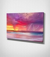 Sea Storm - 100 x 70 cm - Schilderij - Canvas - Slaapkamer - Wanddecoratie  - Slaapkamer - Foto op canvas