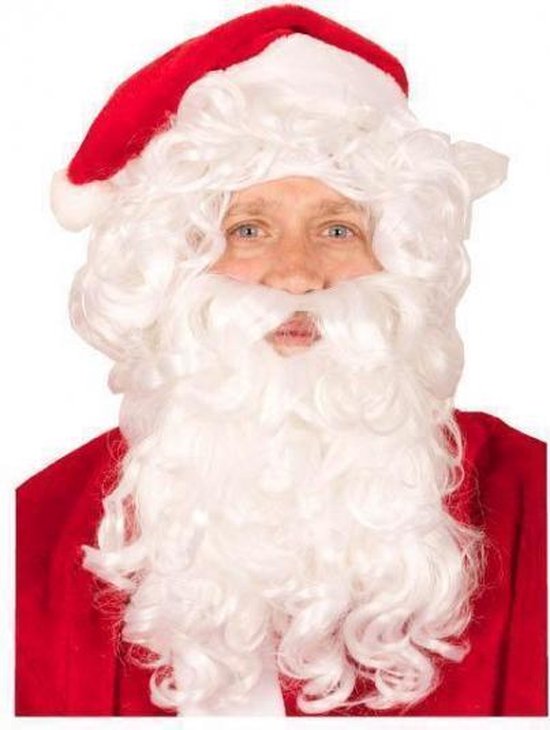 Witte pruik met baard Clearance