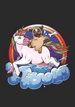 Pug Riding Unicorn Journal