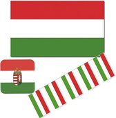 Feestartikelen Hongarije versiering pakket - Hongarije landen thema decoratie - Hongaarse vlag