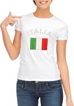 Wit dames t-shirt met vlag van Italie L