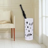Luxe Paraplubak Met Lekbak & Ophanghaken - Paraplu & Wandelstokhouder - Design Parapluhouder - 49 Centimeter - Wit