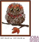 Borduur Pakket "JobaStores®" Uil 003 11CT Voorbedrukt (24x28cm)