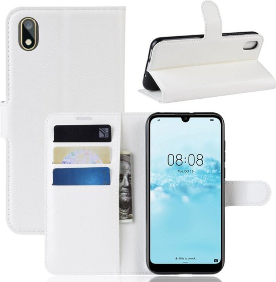 brandwond Tether Aanwezigheid Book Case - Huawei Y5 (2019) Hoesje - Wit | bol.com