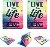 iPad 2, 3, 4 - Design Smart Book Case hoesje Bookcase Cover - Live the Life you Love Hoes
