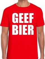 Geef Bier heren T-shirt rood M
