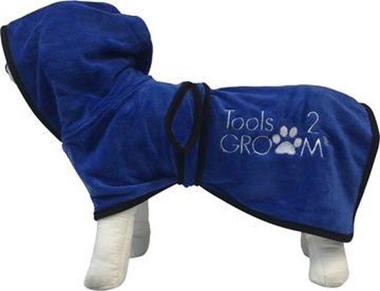 Tools 2 groom - badjas voor honden - blauw