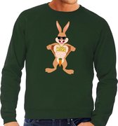 Paas sweater stoere paashaas groen voor heren L