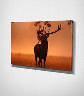 Deer In Sunset Canvas | 80x120 cm