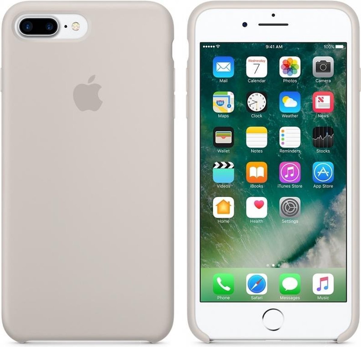 Apple - Siliconen Hoesje - iPhone 8 Plus / 7 Plus - licht grijs
