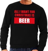 Foute kersttrui / sweater All I Want For Christmas Is Beer zwart voor heren - Kersttruien XL (54)