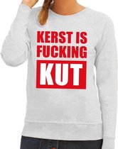 Foute kersttrui / sweater Kerst Is Fucking Kut grijs voor dames - Kersttruien L (40)