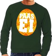 Paas sweater groen met oranje ei voor heren M