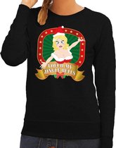 Foute kersttrui / sweater - zwart - Touch my Jingle Bells voor dames 2XL (44)