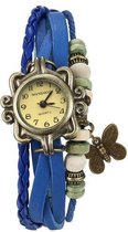 Fako® - Armband Horloge - Vlinder - Blauw - Sinterklaas & Kerst