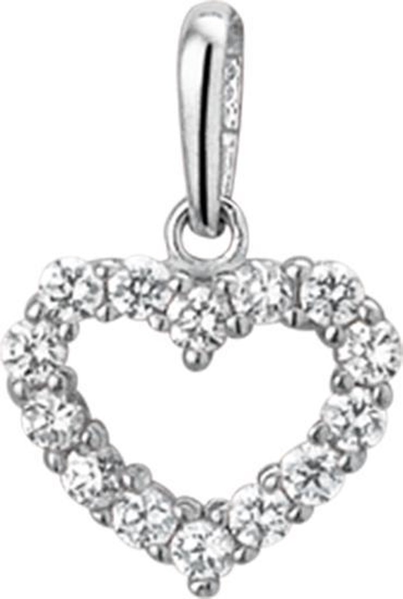 The Jewelry Collection Hanger Hart Zirkonia - Goud