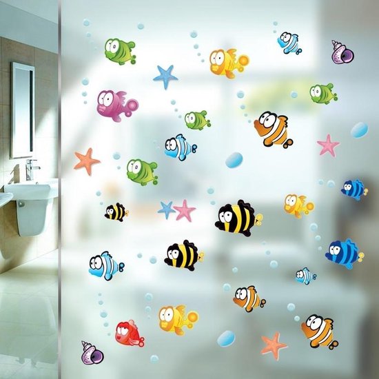 Decoratieve muursticker - Vissen onderwaterwereld - Wanddecoratie