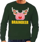 Foute kersttrui / sweater braindeer groen voor heren - Kersttruien XL (54)